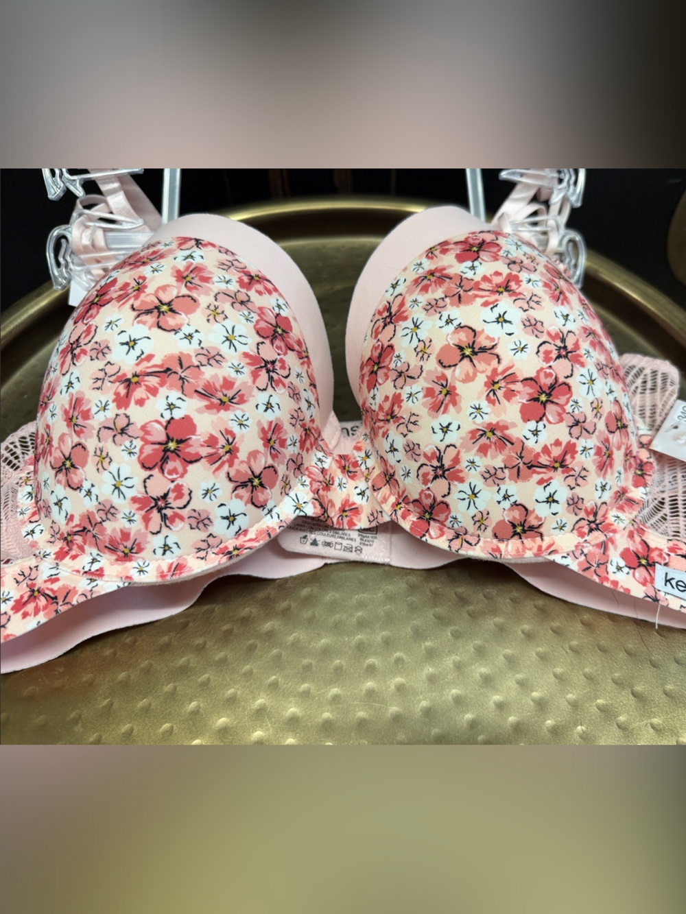 Kensie Pink Floral & Solid Pink T-Shirt Bra